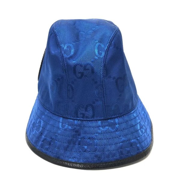 Auth GUCCI 627115 Off The Grid Bucket Hat Fedora Hat Nylon blue/Black main image 11